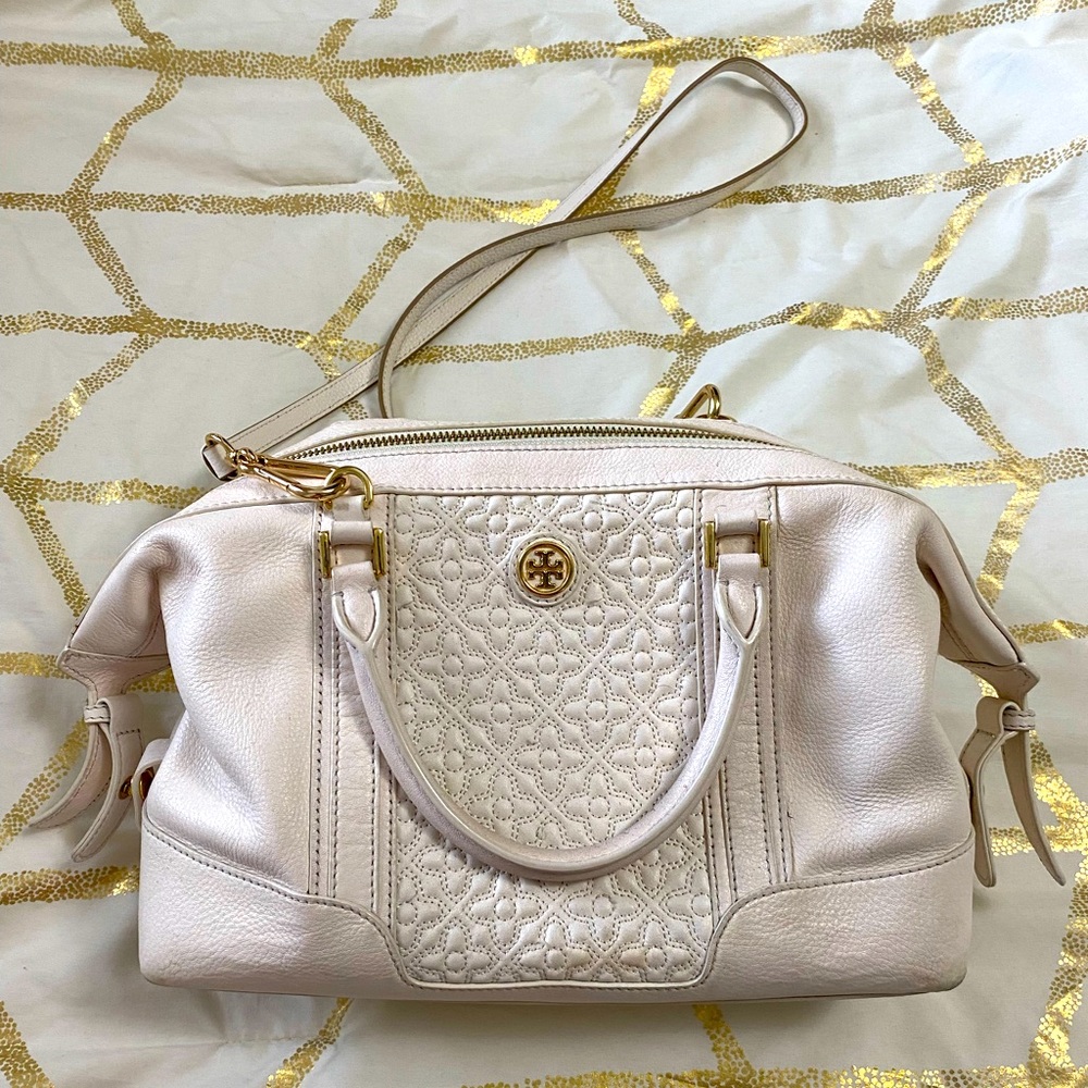 Tory Burch Bryant Satchel Quilted Leather Bag